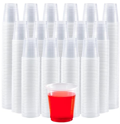 1200Pack 3oz Plastic Cups,Disposable Mouthwash Cups,3 Ounce Small Clear Tumblers for Tasting, Drinking and Party