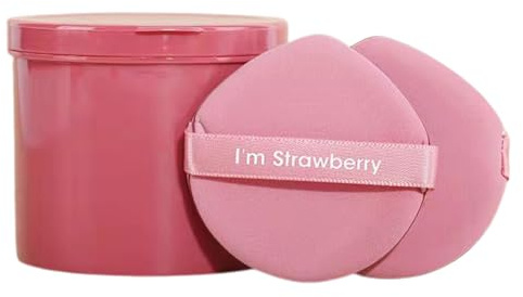 ulafbwur Houppette à poudre BB crème coussin d'air outil de beauté double face utilisation rose ronde