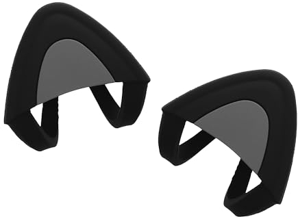 kwmobile Cat Ears for Overear Headphone (Set of 2) - Fits Headbands 1 to 1.5 (2.5cm to 3.8cm) Diameter - Black/Grey