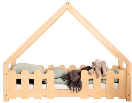 ADEKO Hüttenbett Diego 80x160 aus Holz Einzelbett Kinderbett Kinderzimmermöbel, Bett mit Lattenrost, Verschiedene Varianten