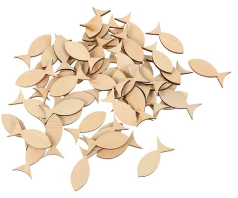 AUTSUPPL 50stücke Unvollendete Holzfisch-ausschnitte Diy Holzfisch Dekorationen Für Kreative Projekte Bastelmaterial Aus Robustem Holz Für Partys Und Heimdekoration