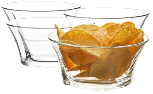 Glasmark KROSNO 1992 Cuenco para helado, cuenco para helado, postre, 12 cm de diámetro, cristal, resistente, apto para lavavajillas, transparente brillante