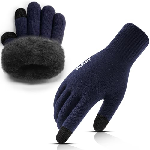 Rahhint Thermo Wolle Touchscreen Handschuhe Damen Herren Winterhandschuhe Warm für Indoor-Outdoor-Sport