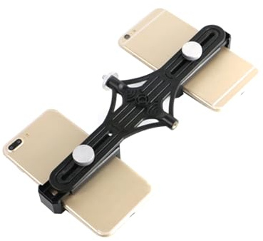DBEIXIWEI Support de téléphone trépied pour double appareil, barre d'extension universelle pour microphone, lumière vidéo LED, enregistreur audio