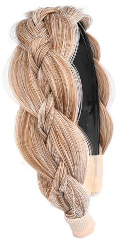 BOBIYA geflochtenes Haar mit Zahngeflecht Stirnband (Sandy Blonde, Freie Größe)