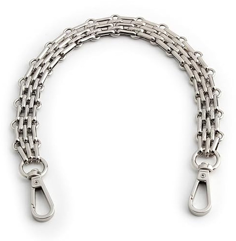 WANYI 30CM Taschenkette Metall Kette für Tasche, Taschengurte zum Wechseln Damen Taschenriemen Geldbörsenkette Trageriemen für DIY Umhängetasche Geldbörse Handtasche mit Karabiner (Silber)