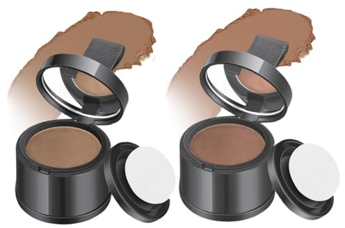 2Pcs Root Touch Up Powder Windproof & Sweatproof Hairline Powder for Women & Wen Natural Stain-Proof Hair Loss Concealer Hairline Powder for Thinning Hairline, Coffee & Light Coffee