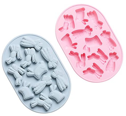 MAGICLULU Lapin De Pâques En Silicone 2 Pièces Cuisson Chocolat Glace Dessert Chaleur Design Attrayant Pour Garçons Et Filles Adultes Couleur Aléatoire