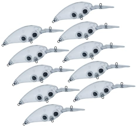 HUAANYA 10pcs Tief Wasser Crankbait Unbemalte Crankbait Rohlinge Köder Keimbait Wobbler Künstliche Fischereiköder Dauer