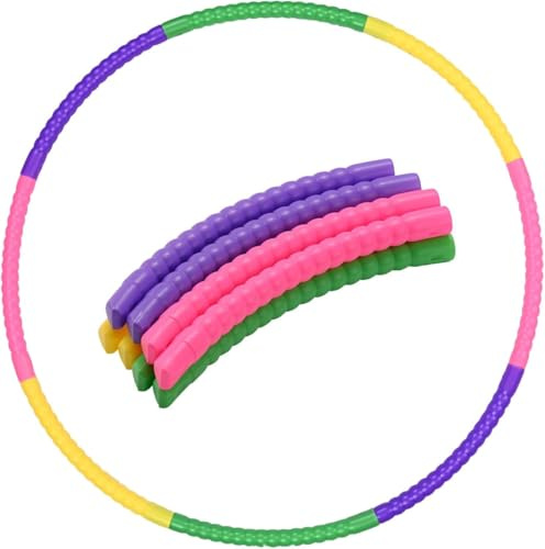 Hula Hoop - Aro para niños, 8 secciones, de plástico, desmontable, para danza, fitness, gimnasia, círculo de colores, para deportes
