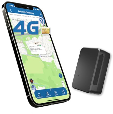 TKMARS 4G GPS Tracker Mini-GPS-Tracker 60 Tage Standby Bei Bis zu 30 Tagen Normaler Nutzung,Wasserdicht mit Mehreren Alarmen und Starkem Magneten