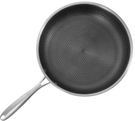 VINTORKY Poêle à Œufs Acier Inoxydable Petite Poêle Antiadhésive Pour Cuisine Fond Plat Pour Chaleur Uniforme