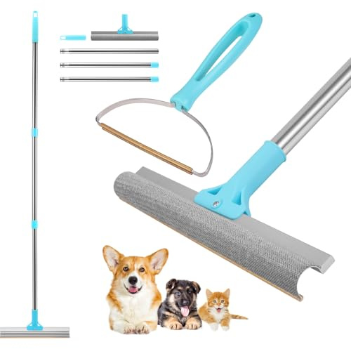 Spazzola grande e appiccicosa, rimuovi peli di animali con manico regolabile, rimuovi peli manuale per cani e gatti, rimuovi peli di animali, rimuovi peli riutilizzabile per cucce, tappeti, auto, diva