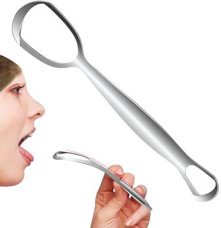 Tongue Cleaner, Metal Tongue Scraper - Rostfritt stål tunga renare,Resevänligt fläktformat muntligt vårdverktyg för daglig rengöring minskar dålig andedräkt för familje vuxna