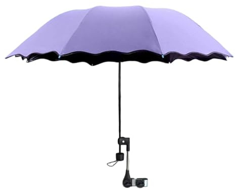 JAYIOLA Sombrilla de Playa con Clip Ajustable, Paraguas Multifuncional, Sombrilla para Silla de Playa para Uso en Jardín, Césped y Carrito de Golf, Funda Multiuso, PÚrpura