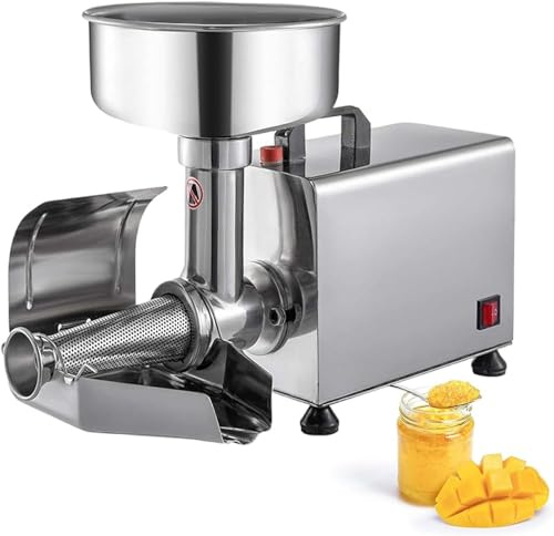 Moulin à Tomates éLectrique Presse Passoire électrique commerciale, machine à sauce, presse-agrumes, 370 W, en acier inoxydable, avec grand entonnoir de 8,4 pouces et moteur en cuivre pur. P