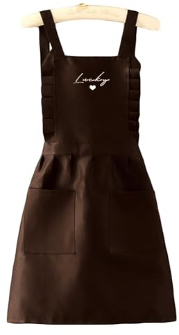 Oyccen Grembiule da Cucina per Donna Cuoco Grembiuli con 2 Tasche Grembiule da Lavoro in Tela per Cucina, Giardinaggio, Pittura