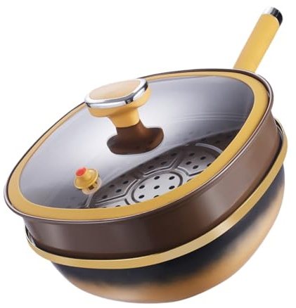 Non Stick Fry Pan, Titanium Alloy Non Stick Skillet Cooking Pan, Kitchen Accessories Pots Cookware with Lid, for Cooking and Baking, Hammered Stainless Steel Cookware with Insulated Handle