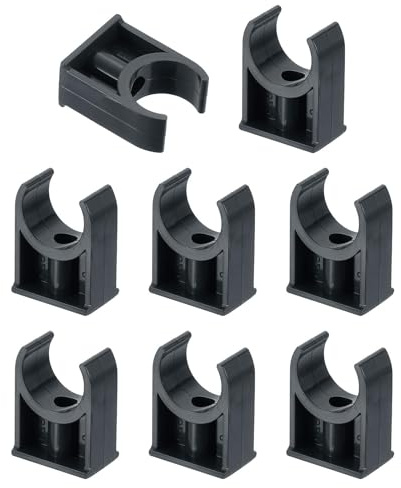 TA-VIGOR 25mm PVC Water Pipe Clamps Clips, 8pcs U-Shaped Tubing Hose Buckles for 25mm OD Tubing, TV Trays Hose Hanger Support Pex Tubing Hose Clamps Universal Single Pipe Clip