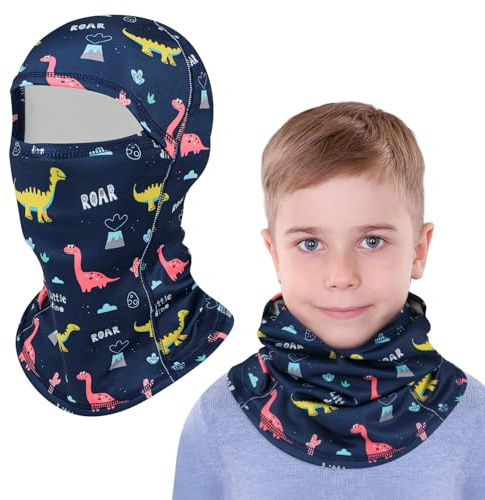 TAGVO Pasamontañas Térmico de Invierno Niños 4 a 12 Años, Multifuncional Cortavientos Máscara De Esquí Ciclismo Gorro con Forro Polar Bajo Casco Mascarilla para Niños Niñas Deportes al Aire Libre