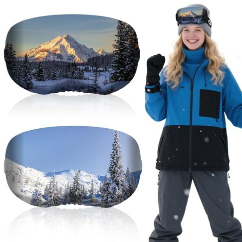 yotutun 2 Piezas Funda para Gafas de Esquí/Snowboard, Protege Contra Arañazos Protectoras de Microfibra Portabilidad Antirayaduras y Polvo para Viajes y Après-Ski, Unisex