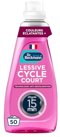 Dr. Beckmann – Lessive Liquide Cycle Court – Couleurs éclatantes+ – Lavage rapide en 15 minutes – Fraîcheur longue durée – Technologie anti-décoloration – Fabriquée en France – 50 lavages