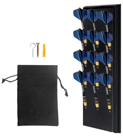 Avoirdus Darts Holder Wall Mounted Displays: Suit for 12 Steel/Soft Tip Darts,with Metal Hook & Storage Bag