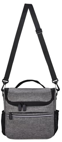 Walmeck Bike Handlebar Insulated Cooler Bag Front Bag Mountain Road Cycle Handlebar Basket Bag Shoulder Bag Black Grey (Grey)