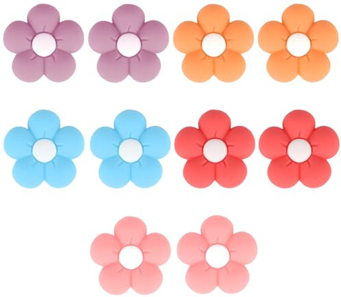 10st Stoppare Stickpinnar, Silikonspetskydd för 2,5-9mm Pinnar, Stickpinns-Slutlockskydd med Förvaringslåda för DIY Sticktillbehör och Prylar (Blommönster)
