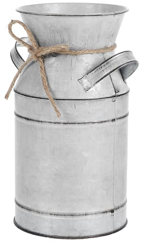 Vaso Decorativo per Fiori in Ferro Stile Vintage a Forma di Lattina | Argento, Uso Versatile per Centrotavola e Home Decor, Ispirazione Retro per Ambienti Interni