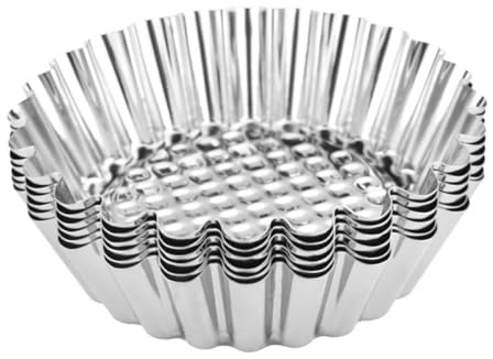 Garneck 16 Moules à Tartelettes en Acier Inoxydable Forme Chrysanthème, Réutilisables, Antiadhésifs, Diamètre Moyen, pour Tartes aux Œufs, Muffins et Pâtisseries Maison