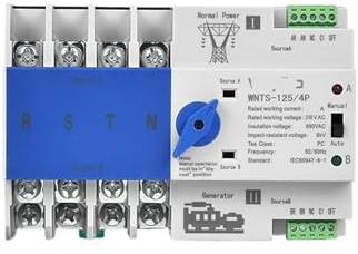 Mini commutateur de transfert automatique 2P 4P rail ATS générateur sans interruption 63A 100A 125A PV énergie solaire photovoltaïque(4P,60A)