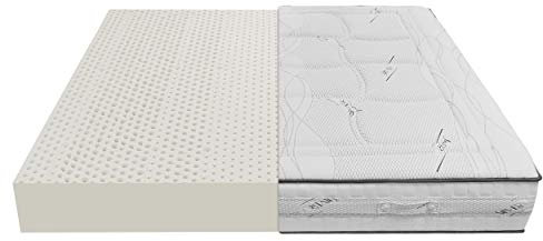 Baldiflex Latex-Matratze für Einzelbett, 90 x 190 cm, Höhe 20 cm, mit 7 Liegezonen, Bezug aus Silver-Care-Stoff, abnehmbar, milbendicht und atmungsaktiv