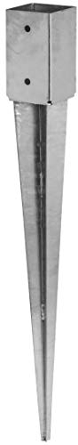 ADGO Support de poteau pour poteau de clôture 90 x 90 x 750 mm Acier galvanisé Argenté