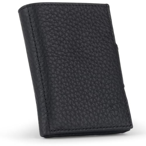 DONBOLSO Cartera NextGen | Cartera Hombre sin Monedero | Billetera Delgada con Protección RFID | Estuche de hasta 11 Tarjetas | Mini Carteras para Hombre | Granulada Napa Negro