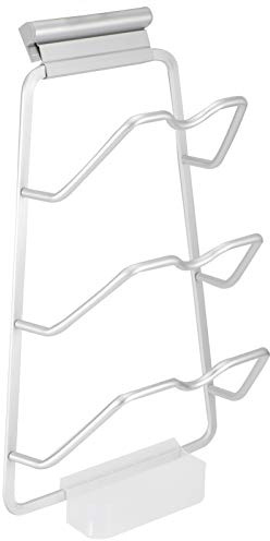 Fdit 3 Tier Aluminum Pot Lid Rack Wall Mounted Pan Lid Storage Rack Pot Cover Organizer Holder Modern Houseware (2#)