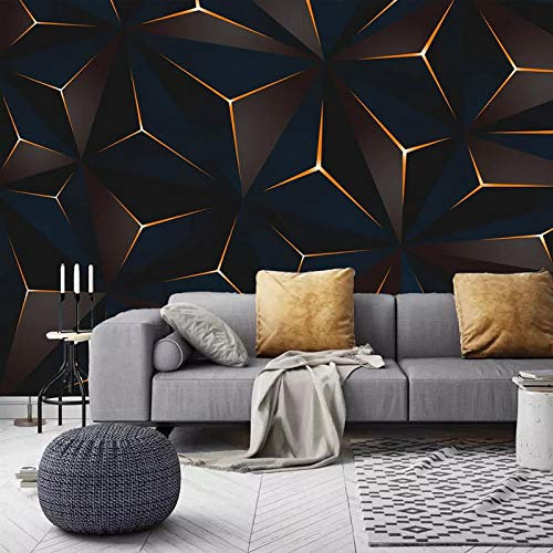 BYSQX Fond D'Écran 3D Mural Or Lignes Abstrait Art Papier Peint Intissé Tapisserie Murales Panoramique 3D Mur De Fond Tv Papier Peint Chambre Enfant Adulte Poster Murales 300X210Cm