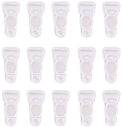 FSSTUD 100 Kunststoff Strumpfband Clips Strümpfe Strapsgürtel Halter Suspender Clips für Damen (Transparent)