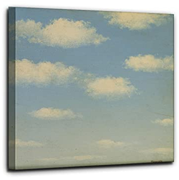 OUSHION ART Inicio Baño Decoraciones de pared Cielo azul y nubes Imágenes Lienzo Arte de pared para sala de estar Dormitorio Decoración Magritte Lienzo Pintura 50x50cm marco interior
