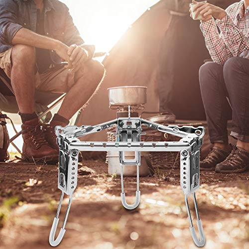 Leapiture Réchaud de Camping Réchaud à gaz Pliable Marmite Trépied Pique-Nique BBQ Trépied Sac à Dos Randonnée Randonnée Activités de Plein air Accessoires de Camping