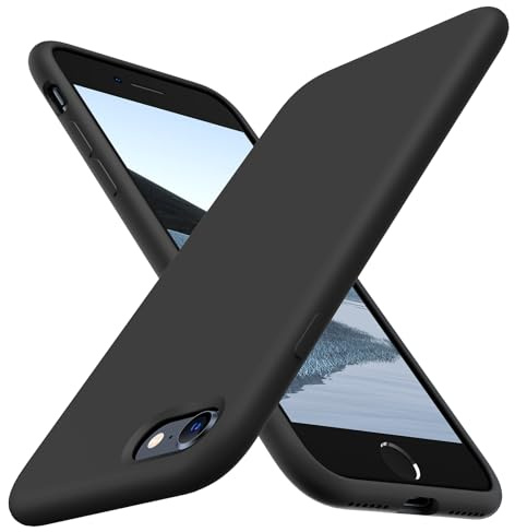 TOCOL for iPhone SE Case, Liquid Silicone, Black | Multi-Color, Slim Silky-Soft Touch Microfiber Lining, Anti-Scratch Shockproof Drop Protective Phone Cover