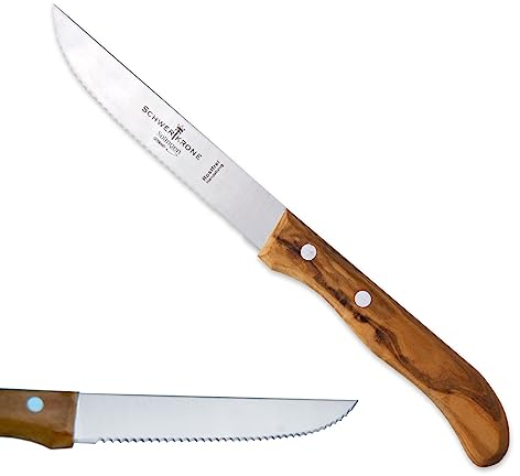 D.O.M. Tomatenmesser Gemüsemesser Länge ca. 23 cm mit Griff aus Olivenholz