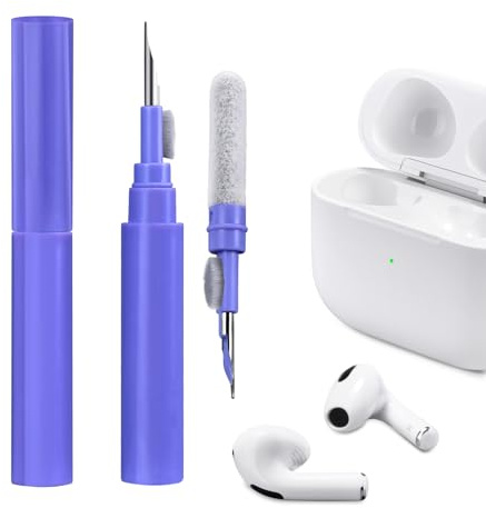 ICARER Clean Kit für AirPods Pro 3 2 1/AirPod 4-1 Kopfhörer Reinigungs Blau | 3 in 1 Multifunktions Kopfhörer Reinigungsset Werkzeug Weiche Bürste, Beflockungsschwamm, iPhone Kamera Tastatur