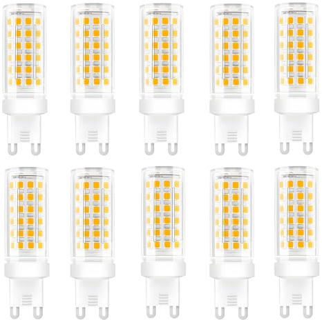 WULUN G9 LED Lampe 9W, 900LM, Warmweiß 3000K, Ersatz 80W-90W Halogenlampe, G9 Sockel, Kein Flackern, Nicht Dimmbar, für Kronleuchter, Deckenleuchten, Wandleuchten, AC 220-240V, 10er Pack