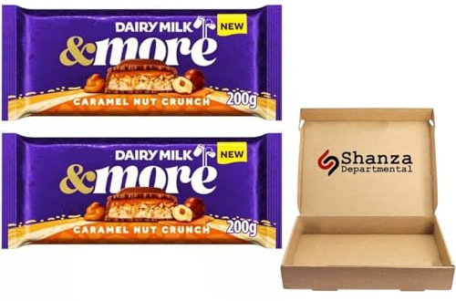 Dairy Milk and More Nutty Praline Crisp, Dairy Milk and More, Caramel Nut Crunch For the True Chocolate Lover (200g Pack Of 2, Caramel Nut Crunch)