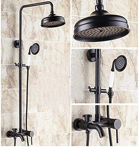 Ensemble De Robinets De Douche De Salle De Bains En Bronze Huilé De Luxe, Mitigeur De Baignoire, Colonne De Douche
