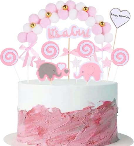 Catelves Its a Girl Tortendeko,It's a Girl Cake Topper Rosa,Tortendeko Babyparty,Baby Cake Topper Baby Mädchen,Baby Shower Deko,Babyparty Deko Mädchen,Gender Reveal Party Dekoration