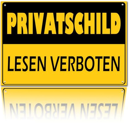 TAKONE Privatschild Lesen Verboten 30x20cm Blechschild Deko