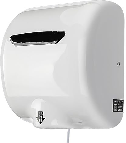 Asciugamani elettrico automatico ecologico, asciugamani commerciale con filtrazione HEPA, asciugamani elettrico da parete 3-6s, acciaio inossidabile 304 e doppia modalità caldo e freddo, 1250 W bianco