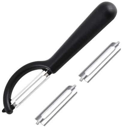 P-Schäler für Tupper mit 2 Ersatzklingen,Sparschäler für Gemüse,Universell Kartoffelschäler,Einsetzbar,Spülmaschinenfest,Müheloses Schälen,Zubereiten Kompatibel,mit Tupperware Küchengeräten (Schwarz)